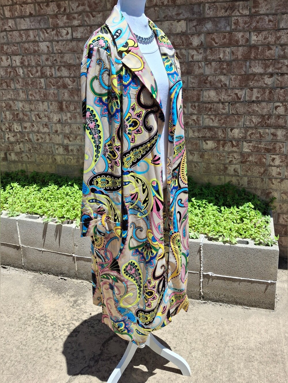 Nina Parker Paisley 2-Piece Matching Set Duster & Wide Leg Pants Women Size 1X - Picture 7 of 16